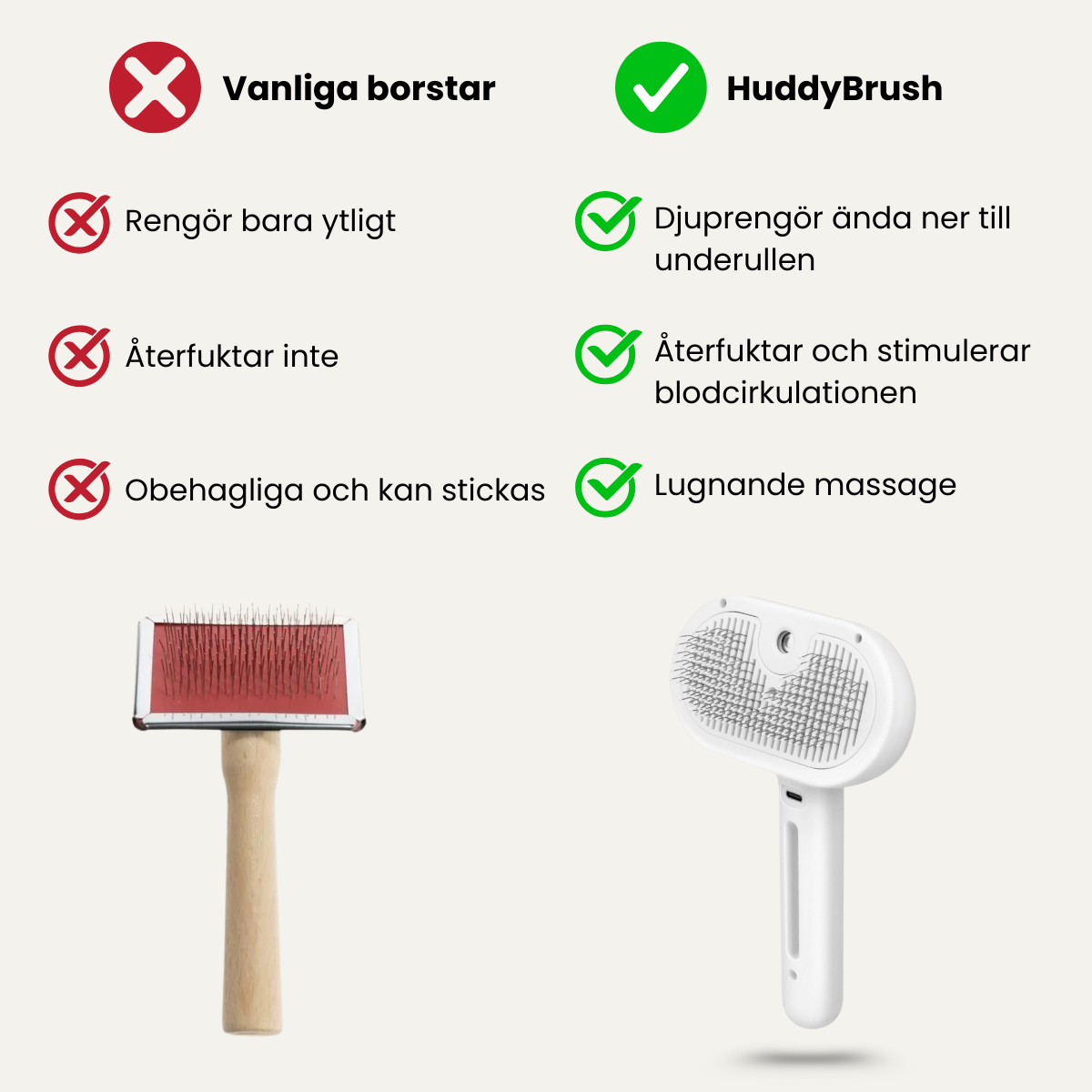 Huddybrush™ – 3-i-1 Ångborste för hårborttagning